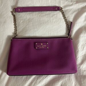 kate spade Purple Pebbled Leather Chain purse